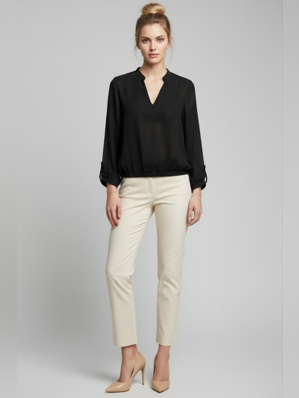 💖 GARAGE sheer black long-sleeve Sm